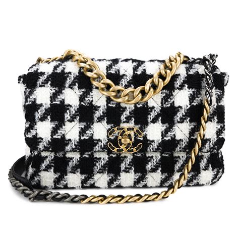 chanel 19 bag black and white|chanel 19 bag used.